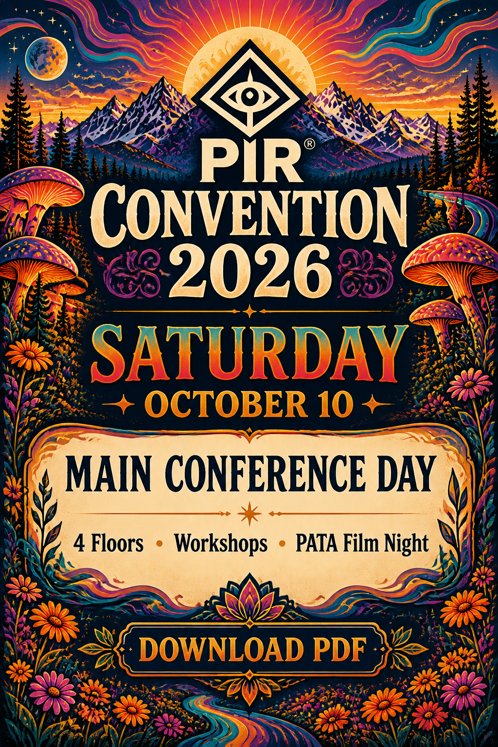 PIR Convention 2026 Saturday October 10 main conference day schedule - download PDF